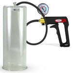 Maxi Black Handle Silicone Hose | Penis Pump + Gauge | 12" x 4.50" Cylinder