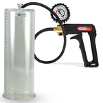 Maxi Black Handle Silicone Hose | Penis Pump + Protected Gauge | 12" x 4.10" Cylinder