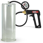 Maxi Black Handle Silicone Hose | Penis Pump + Protected Gauge | 12" x 4.50" Cylinder