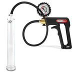 Maxi Black Handle Silicone Hose | Penis Pump + Protected Gauge | 9" x 1.35"