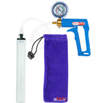 Maxi Blue Handle Clear Hose | Penis Pump + Protected Gauge | 12" x 1.3" Thick-Walled Cylinder
