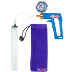 Maxi Blue Handle Clear Hose | Penis Pump + Protected Gauge | 12" x 1.5" Thick-Walled Cylinder