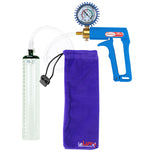 Maxi Blue Handle Clear Hose | Penis Pump + Protected Gauge | 9" x 1.5" Thick-Walled Cylinder