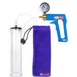 Maxi Blue Handle Clear Hose | Penis Pump + Gauge | 12" x 2.7" Thick-Walled Cylinder