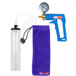 Maxi Blue Handle Clear Hose | Penis Pump + Gauge | 9" x 1.7" Thick-Walled Cylinder