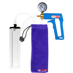 Maxi Blue Handle Clear Hose | Penis Pump + Gauge | 9" x 2.1" Thick-Walled Cylinder