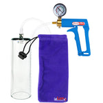 Maxi Blue Handle Clear Hose | Penis Pump + Gauge | 9" x 2.9" Thick-Walled Cylinder