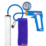Maxi Blue Handle Silicone Hose | Penis Pump + Protected Gauge | 12" x 2.3" Thick-Walled Cylinder