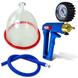 LeLuv MAXI Blue + Gauge & Cover Breast Pumping Kit Slippery Blue Hose SINGLE Medium Cup