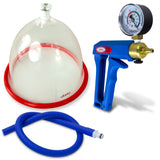 LeLuv MAXI Blue + Gauge Breast Pumping Kit Slippery Blue Hose SINGLE Large Cup