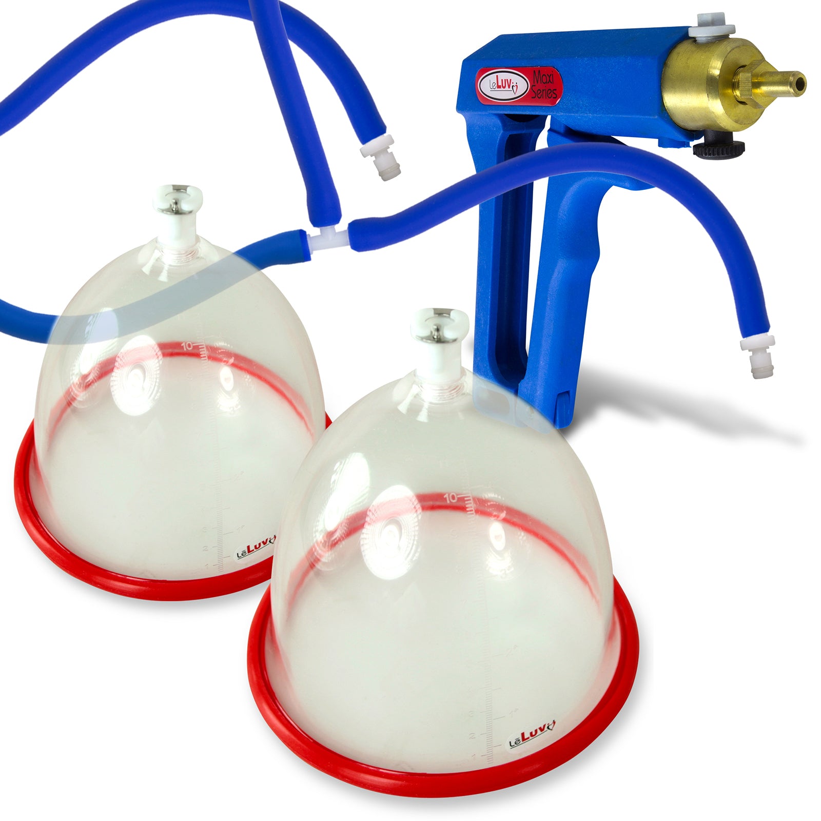 LeLuv MAXI Blue Breast Pumping Kit Slippery Blue Hose Large Cups