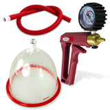 LeLuv MAXI Red + Gauge & Cover Breast Pumping Kit Slippery Red Hose SINGLE Large Cup