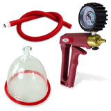 LeLuv MAXI Red + Gauge & Cover Breast Pumping Kit Slippery Red Hose SINGLE Medium Cup