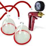 LeLuv MAXI Red + Gauge & Cover Breast Pumping Kit Slippery Red Hose Medium Cups