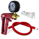LeLuv MAXI Red Clitoris Vacuum Pump + Gauge & Cover Slippery Red Hose - Small