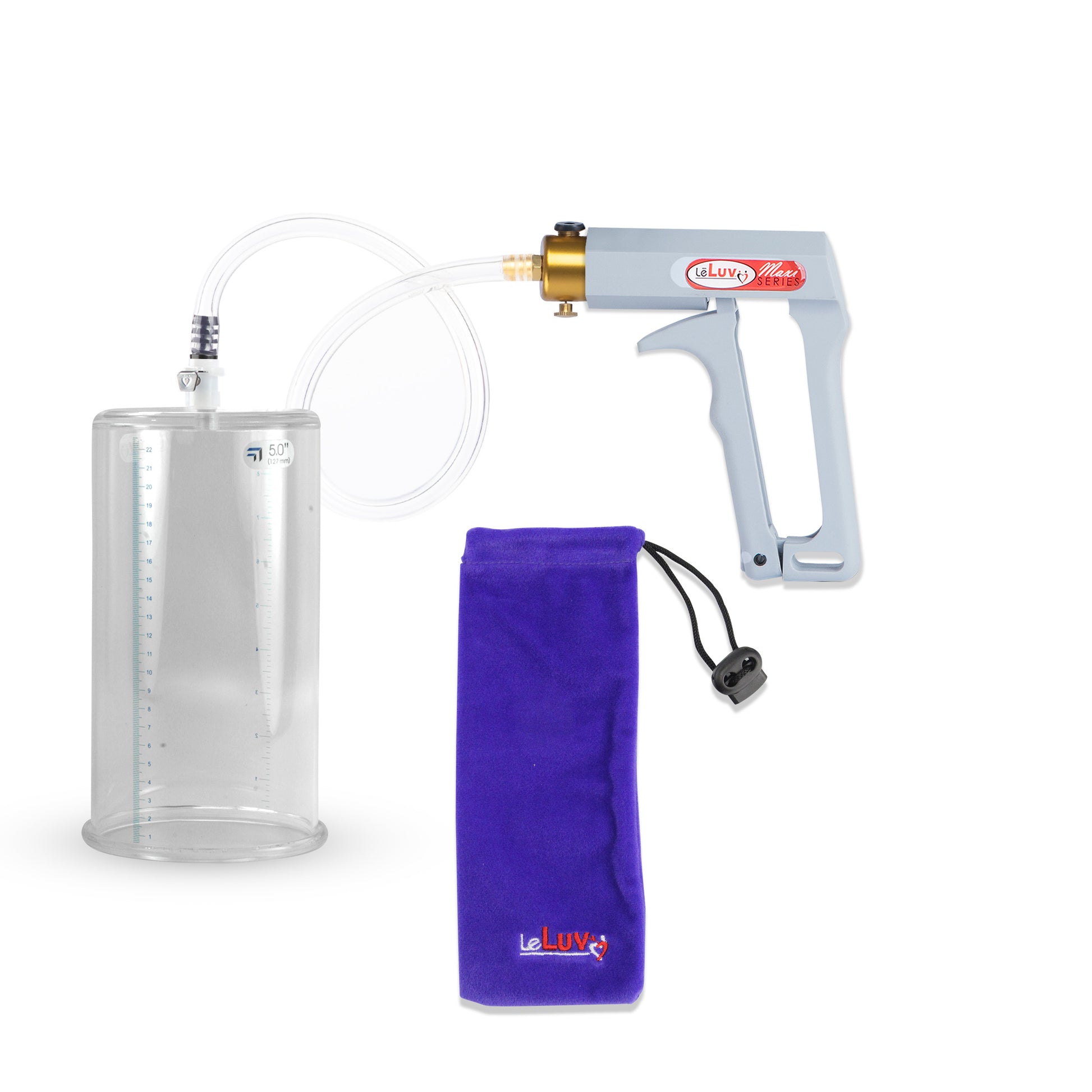 Maxi Grey Handle Clear Hose | Penis Pump | 9" x 5.00" Cylinder