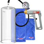 Maxi Grey Handle Silicone Hose | Penis Pump + Gauge | 12" x 5.00" Cylinder