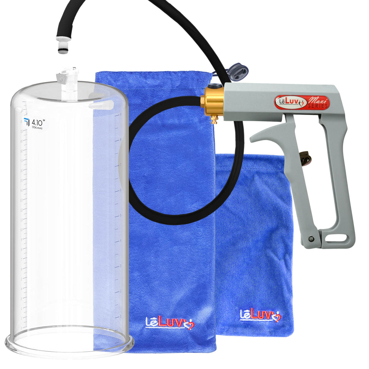 Maxi Grey Handle Silicone Hose | Penis Pump | 9" x 4.10" Cylinder