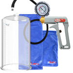 Maxi Grey Handle Silicone Hose | Penis Pump + Protected Gauge | 9" x 5.00" Cylinder
