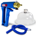 LeLuv MAXI Blue Vagina Vacuum Pump with Blue Slippery Silicone Hose