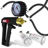 LeLuv MAXI Black + Gauge & Cover Nipple Pump Slippery Black Hose Large