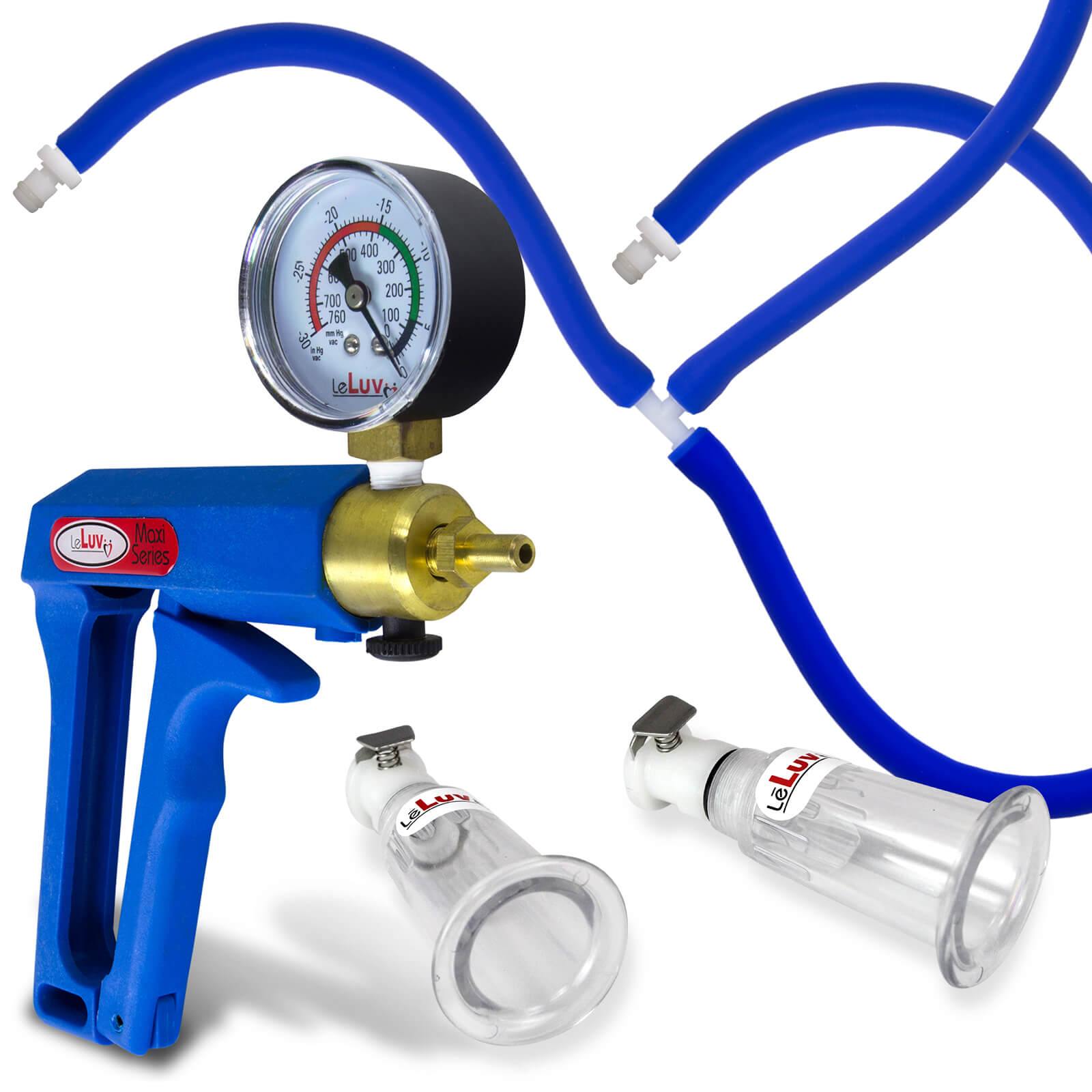 LeLuv MAXI Blue + Gauge Pistol Nipple Pump Slippery Blue Hose Medium