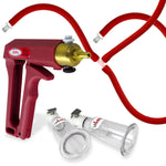LeLuv MAXI Red Pistol Grip Nipple Pump Slippery Red Hose Large