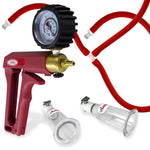 LeLuv MAXI Red + Gauge & Cover Nipple Pump Slippery Red Hose Medium
