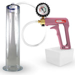 MAXI Pink Penis Pump + Protected Gauge with 12" x 2.50" WIDE Flange Cylinder