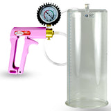 Maxi Pink Penis Pump + Protected Gauge - 12" x 5.00" Cylinder
