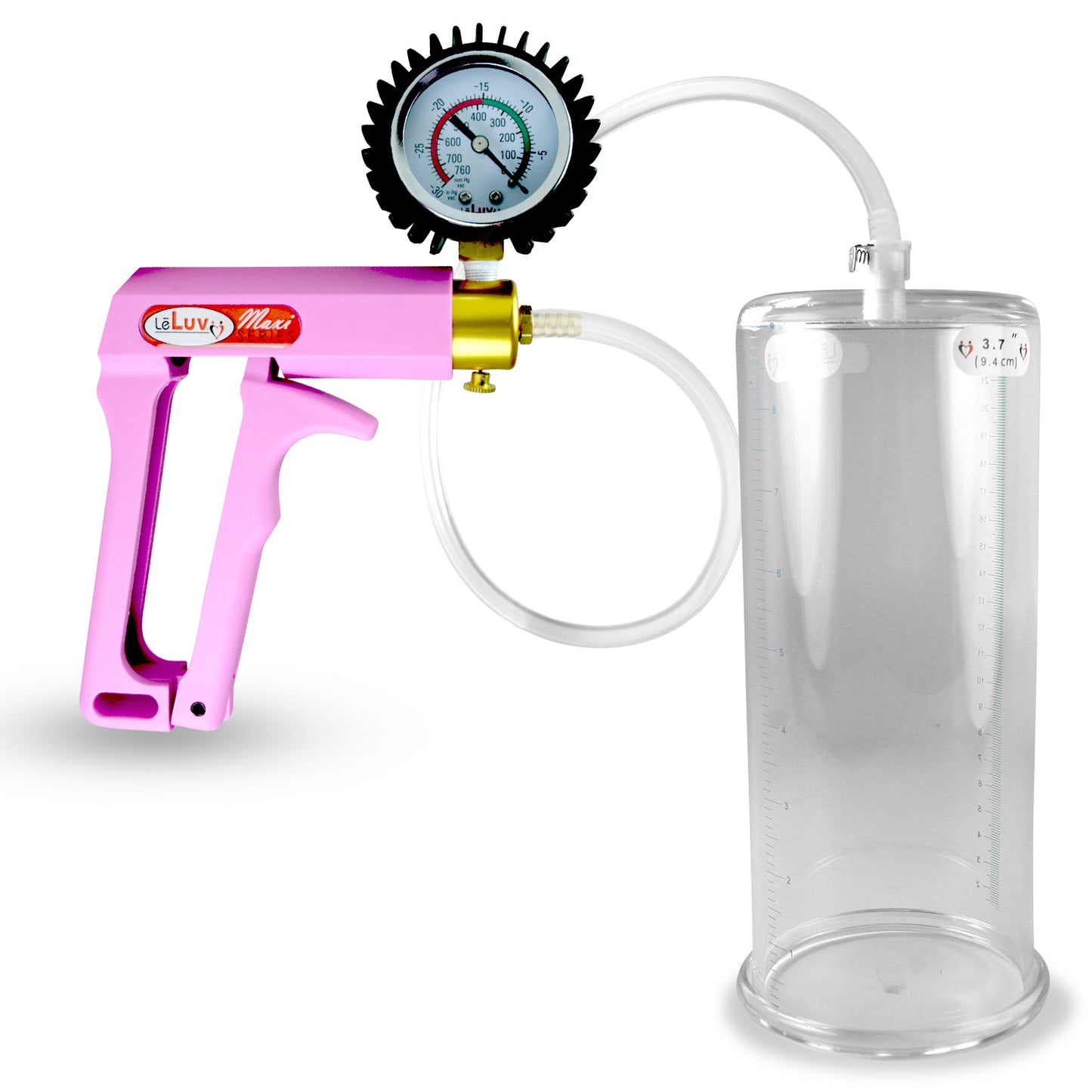 MAXI Pink 9" Penis Pump + Protected Gauge - 3.70" Diameter