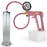 Maxi Pink Handle Silicone Hose | Penis Pump + Protected Gauge | 9" x 2.00" Wide Flange Cylinder