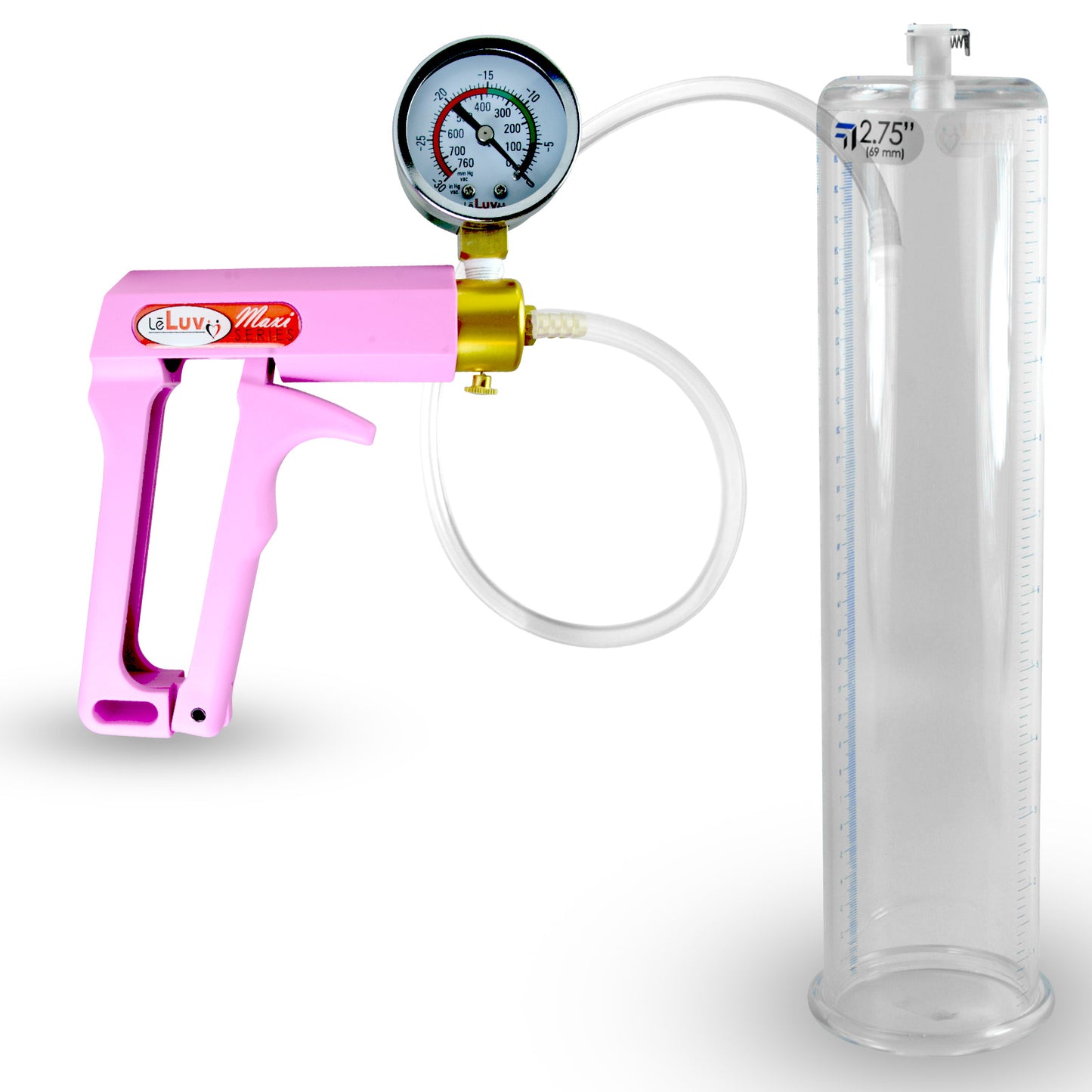 MAXI Pink Penis Pump w/ Gauge with 12" x 2.75" Cylinder
