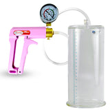 Maxi Pink Penis Pump + Gauge - 9" x 4.10" Cylinder
