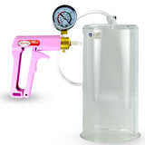 Maxi Pink Penis Pump + Gauge - 9" x 4.50" Cylinder