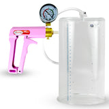 Maxi Pink Penis Pump + Gauge - 9" x 5.00" Cylinder