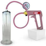 Maxi Pink Handle Silicone Hose | Penis Pump + Gauge | 9" x 2.25" Wide Flange Cylinder