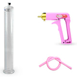 Maxi Pink Handle Silicone Hose | Penis Pump + 12" x 1.50" Cylinder