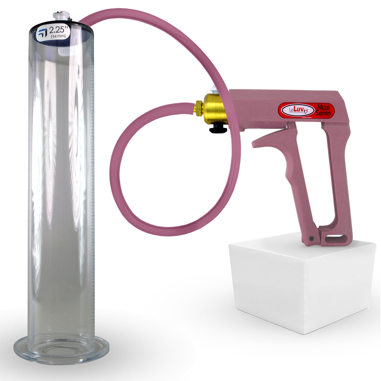 Maxi Pink Handle Silicone Hose | Penis Pump + 12" x 2.25" Wide Flange Cylinder