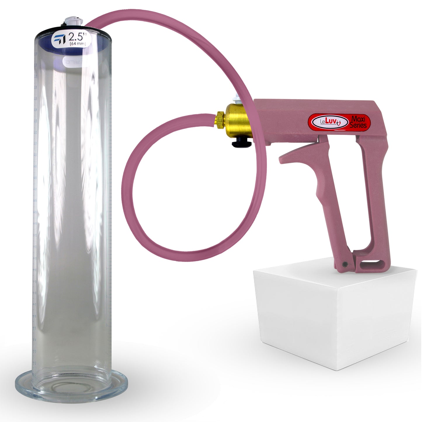 Maxi Pink Handle Silicone Hose | Penis Pump + 12" x 2.50" Wide Flange Cylinder
