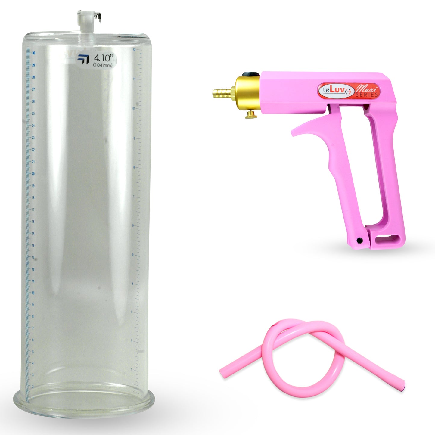 Maxi Pink Handle Silicone Hose | Penis Pump | 12" x 4.10" Cylinder