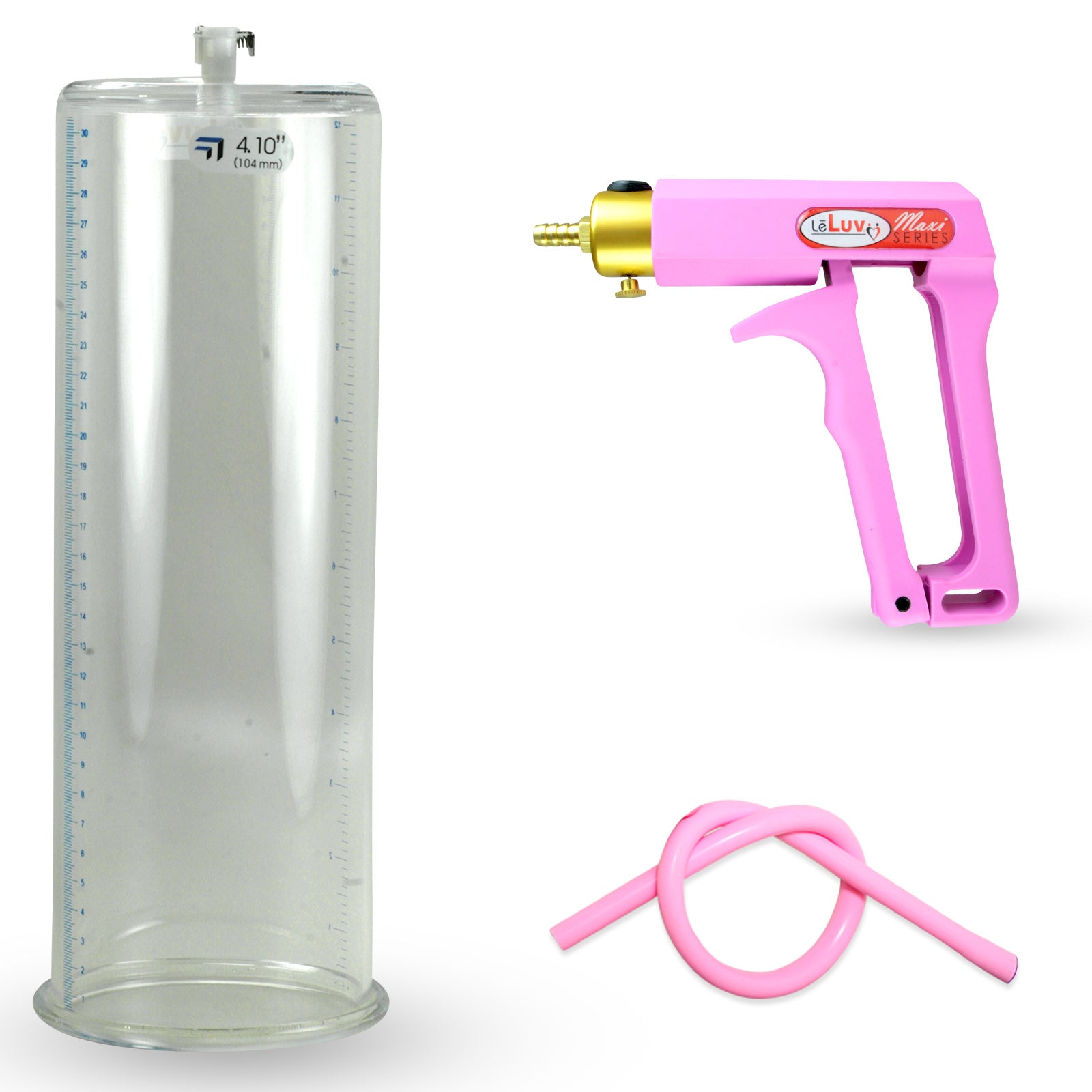 Maxi Pink Handle Silicone Hose | Penis Pump | 12" x 4.10" Cylinder