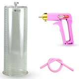 Maxi Pink Handle Silicone Hose | Penis Pump | 12" x 4.10" Cylinder