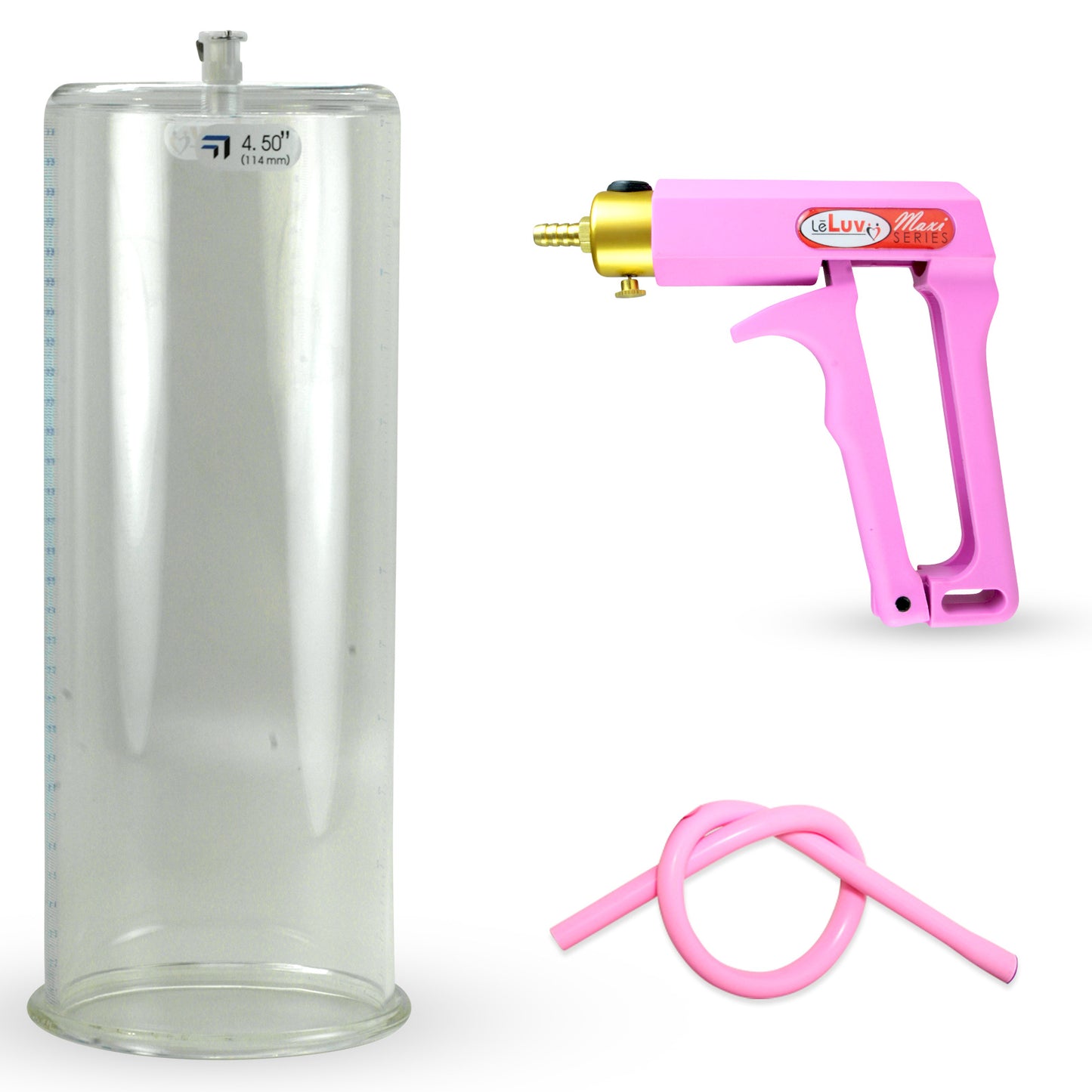 Maxi Pink Handle Silicone Hose | Penis Pump | 12" x 4.50" Cylinder