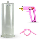 Maxi Pink Handle Silicone Hose | Penis Pump | 12" x 4.50" Cylinder