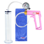 MAXI Pink Penis Pump + Gauge with 9" x 1.75" WIDE Flange Cylinder