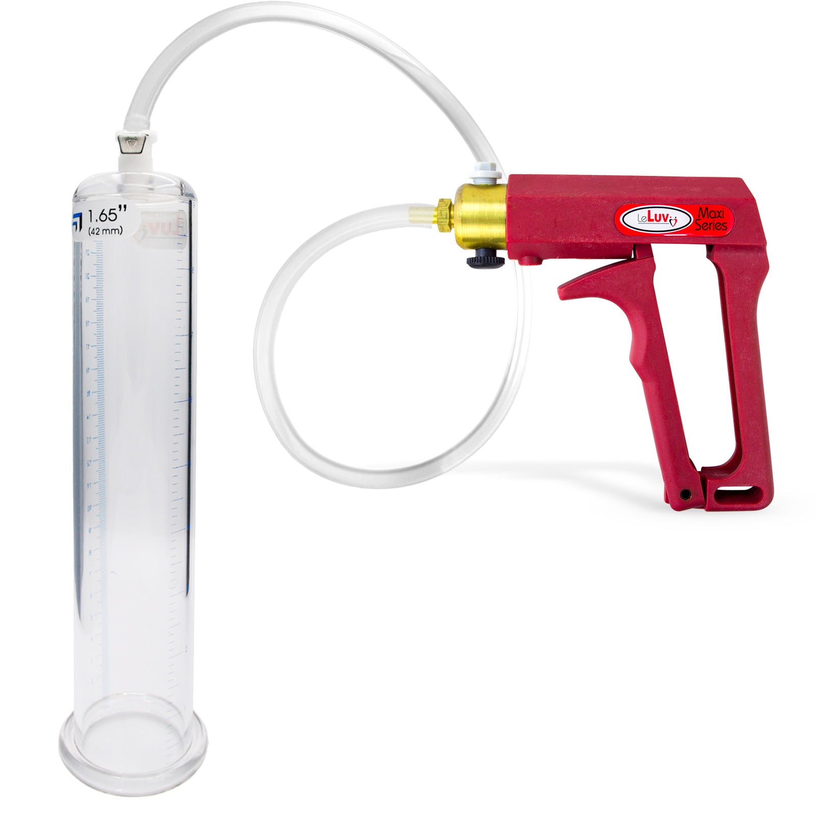 Maxi Red Vacuum Penis Pump Kit Bigger Erection Kit -1.65" Cylinder 