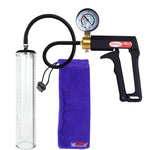 Maxi Black Handle Silicone Hose | Penis Pump + Gauge | 12" x 2.3" Thick-Walled Cylinder