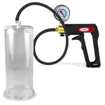 Maxi Black Handle Silicone Hose | Penis Pump + Gauge | 9" x 3.70" Cylinder
