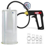 Maxi Black Handle Silicone Hose | Penis Pump + Gauge | 9" x 4.10" Cylinder